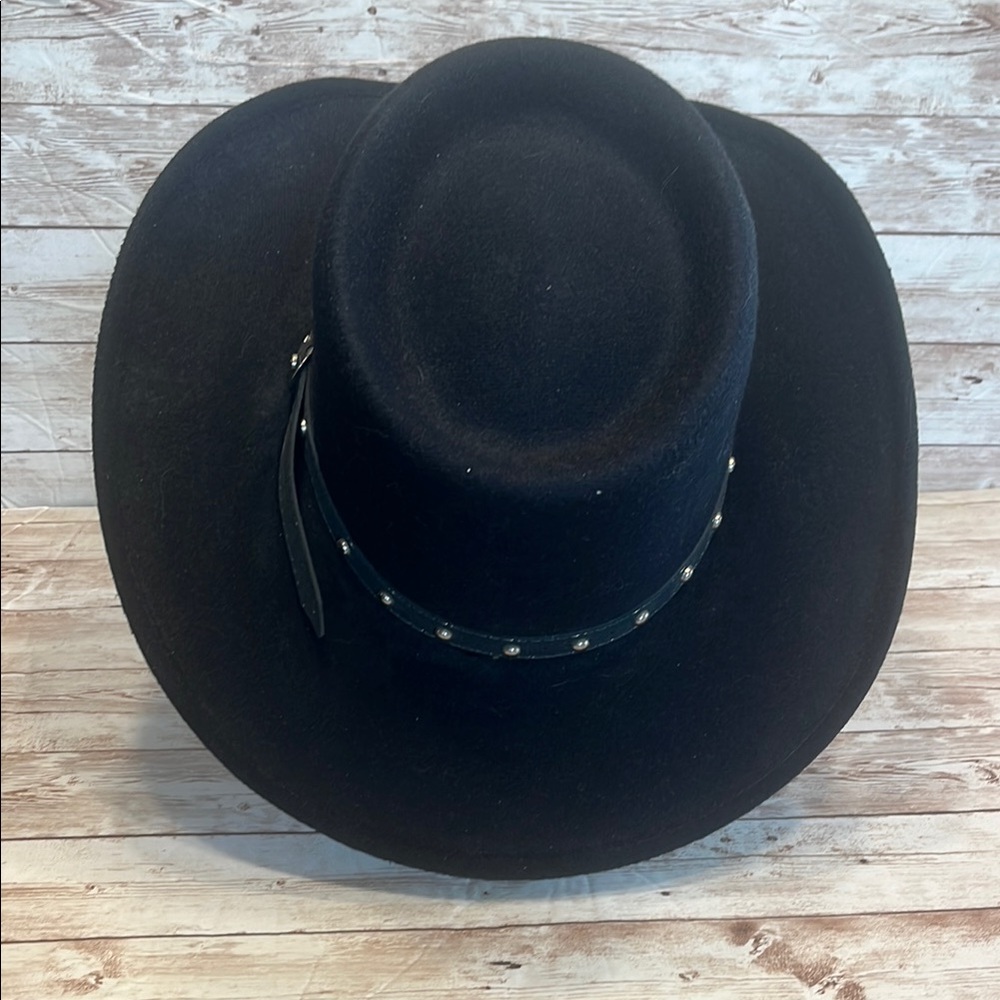 Texas Hat Co Pigalle Black and Silver Western Style Hat with Studded Band 7-1/8 - Picture 5 of 9